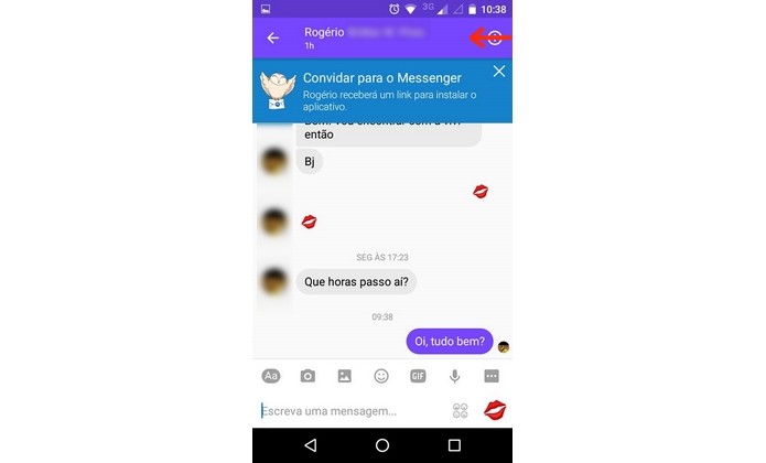 Ausência de ícones de chamada indica que você foi bloqueado no Messenger (Foto: Reprodução/Raquel Freire)