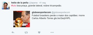 Hélio De La Peña lamenta morte de Carlos Alberto Torres (Foto: Reprodução/Twitter)
