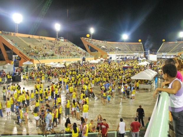 Público ficou abaixo do esperado na primeira noite do Carnaboi 2013, em Manaus (Foto: Tiago Melo/G1 AM)
