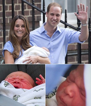 Kate e William deixam hospital e aparecem com filho pela 1ª vez (AFP e Getty Images)