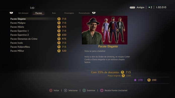 Confira os pacotes de Uncharted 4 (Foto: Reprodução/Murilo Molina)