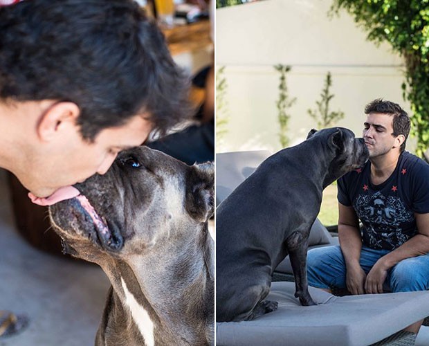 André Marques: paixão pelos seus cachorros (Foto: Camila Serejo/Gshow)
