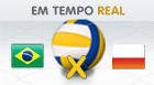 Siga em tempo real Brasil x Polônia no vôlei (Arte G1)