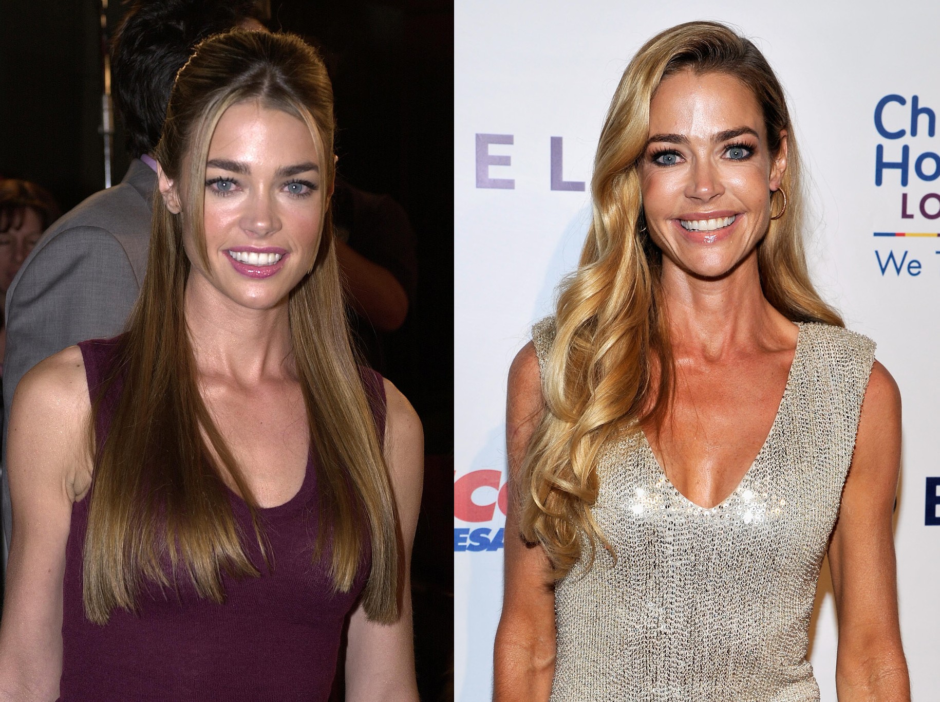 Denise Richards em 2001 e em 2014 (Foto: Getty Images)