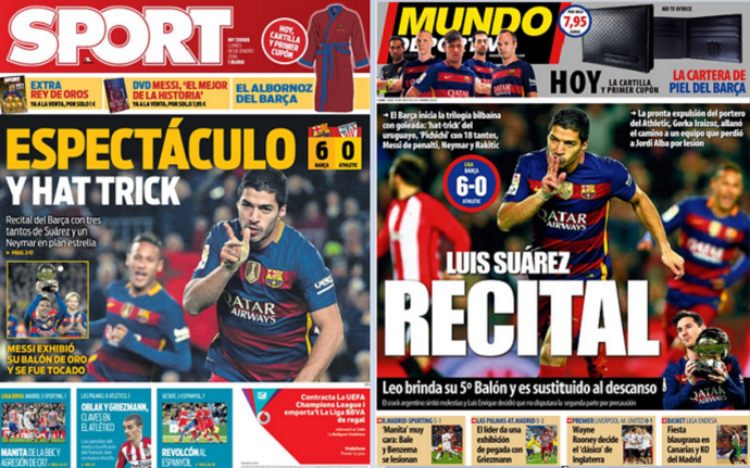 Neymar Jornais Mundo Deportivo e Sport Suárez (Foto: Reprodução / Mundo Deportivo e Sport)
