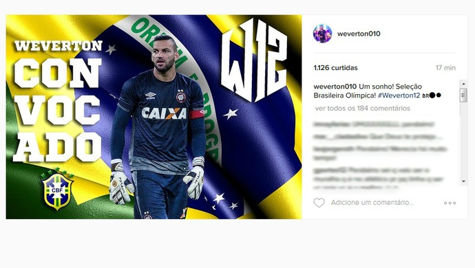 Weverton Seleção (Foto: Reprodução/Instagram)