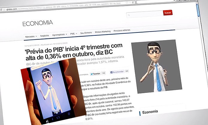 O Hand Talk converte conteúdo para a Língua Brasileira de Sinais, a Libra. O app ganhou prestígio perante a ONU (Foto: Reprodução/YouTube)