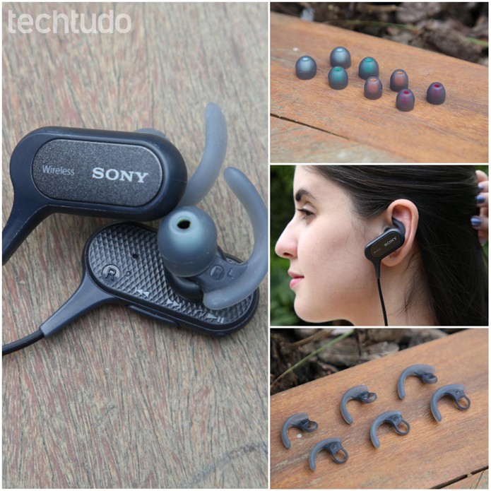 Acessórios que companham o fone de ouvido da Sony (Foto: Gabrielle Lancellotti/TechTudo) Acessórios que companham o fone de ouvido da Sony (Foto: Gabrielle Lancellotti/TechTudo)