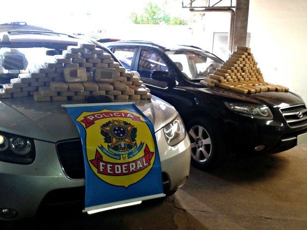 PF apreende 200 kg de cocaína em carros de luxo em MS (Foto: Divulgação/ PF)