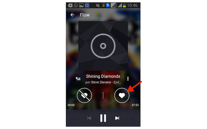 Ouvindo músicas com o modo Flow do Deezer para Android (Foto: Reprodução/Marvin Costa) Ouvindo músicas com o modo Flow do Deezer para Android (Foto: Reprodução/Marvin Costa)