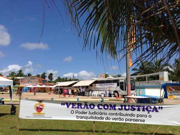 Projeto do Tribunal de Justiça vai a praias de Salinópolis, Mosqueiro e Outeiro em ação itinerante. (Foto: Divulgação/ascom TJPA)