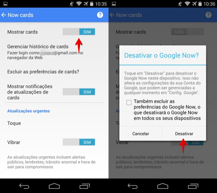 Desativando o Google Now no Android (Foto: Reprodução/Helito Bijora) 