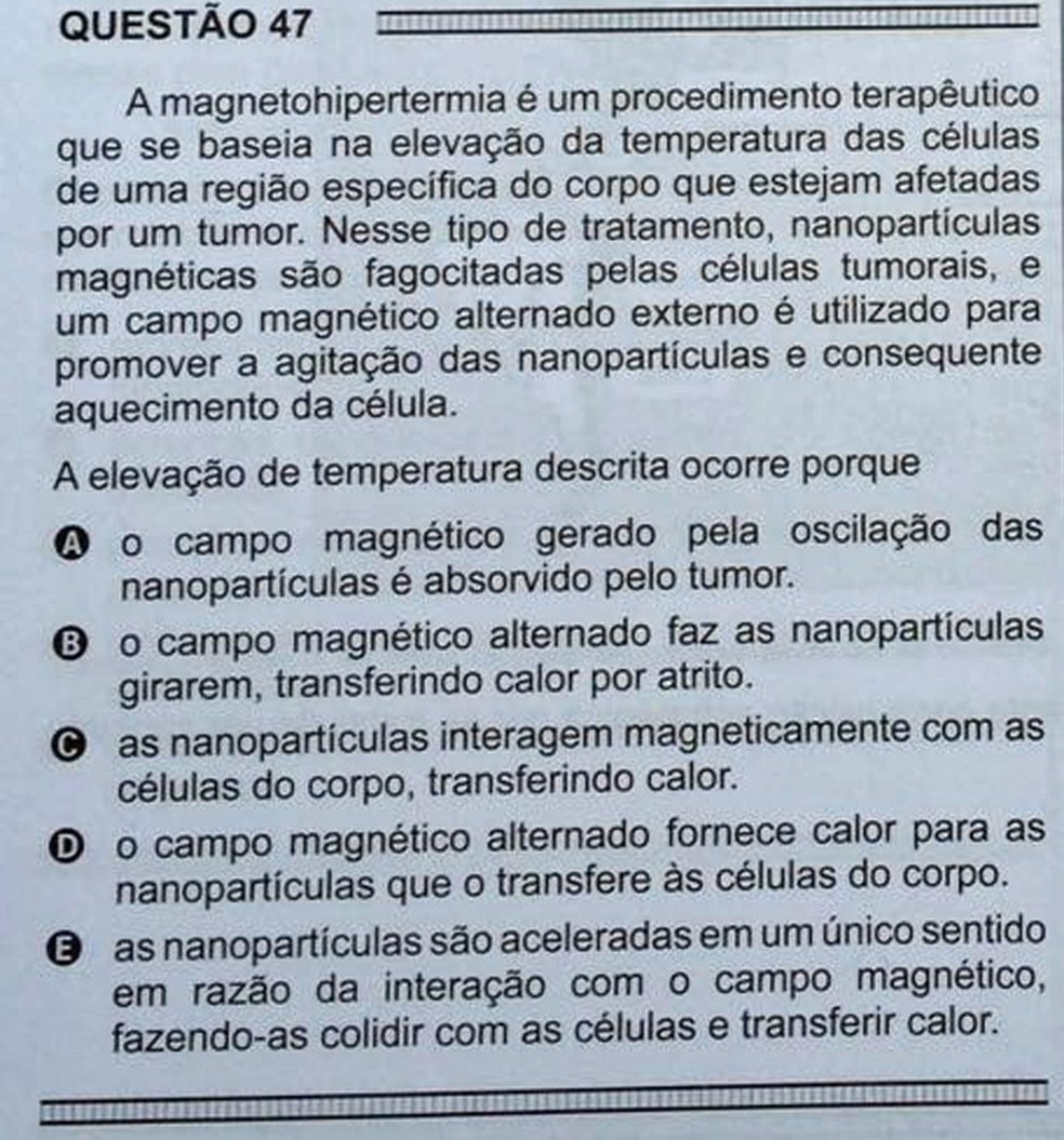 ENEM 2016 - 1º DIA - PROVA BRANCA - QUESTÃO 47 (Foto: G1 )