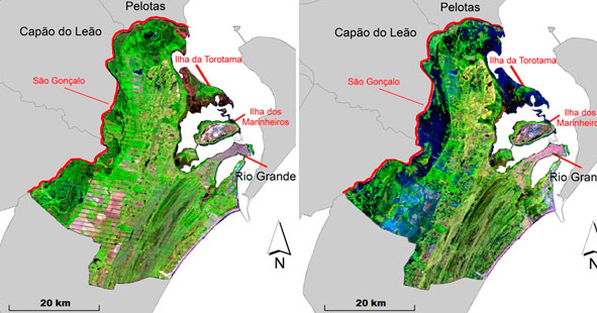 G1 Imagens De Satélite Mostram Antes E Depois De Alagamentos No Sul Do Rs Notícias Em Rio 