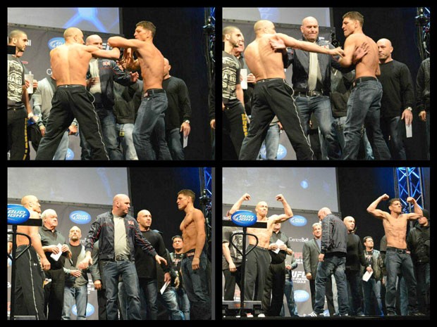 Georges St-Pierre e Nick Diaz pesagem UFC 158 (Foto: Twitter / UFC ) Georges St-Pierre e Nick Diaz pesagem UFC 158 (Foto: Twitter / UFC )