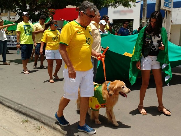 Verde e amarelo foram cores predominantes na manifestação em Garanhuns (Foto: Divulgação/Polícia Militar)