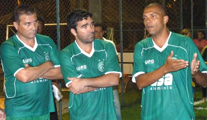 Luizão, Deco e Amoroso showbol Guarani (Foto: Warley Menezes / Guarani FC)