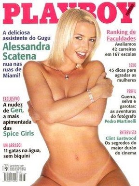 Capa da Playboy de Alessandra Scatena, em 1997 (Foto: Reprodução)