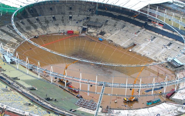 Maracanã alagado pelas chuvas no Rio de Janeiro (Foto: Genílson Araújo / Agência O Globo)