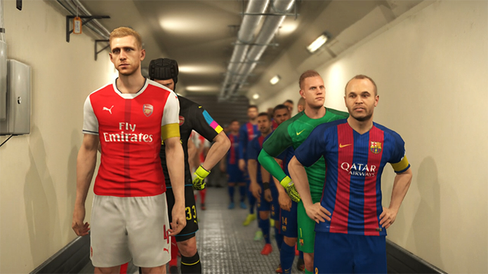 PES 2017: entrada dos atletas também foi alvo de melhorias (Foto: Reprodução/Murilo Molina)