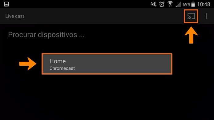 Faça a transmissão do app LiveCast com o Chromecast na TV (Foto: Reprodução/Barbara Mannara)
