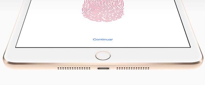 TouchID, que surgiu no iPhone 5S, é a novidade no iPad mini 3. (Reprodução/Apple)