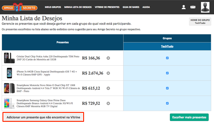 Adicione itens de fora da vitrine (Foto: Reprodução/Paulo Alves)