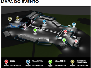 Veja o mapa do local do evento, divulgado no site do Festival Villa Mix (Foto: Reprodução)