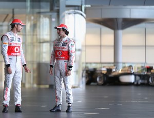 Sergio Pérez e Jenson Button lançamento McLaren (Foto: Getty Images)