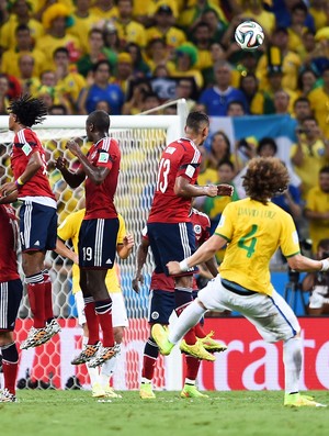 david luiz gol brasil x colombia (Foto: Getty Images)