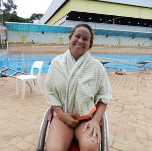 Verônica Almeida, nadadora paralímpica do Praia Clube em Uberlândia (Foto: Caroline Aleixo/G1)