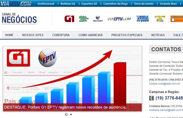 Canal de negócios da EPTV (Foto: Reprodução)