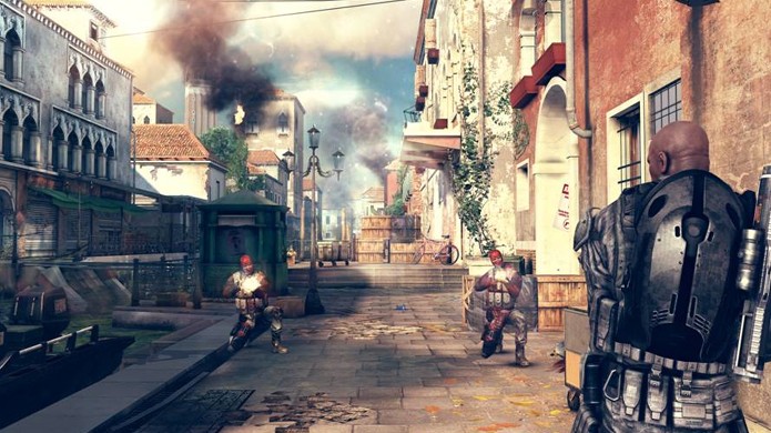 Modo campanha de Modern Combat 5: Blackout começa com tiroteios em Veneza (Foto: Divulgação)