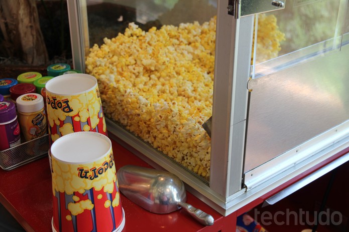 Não poderia faltar a pipoquinha na sede do Netflix, não é? (Foto: Isadora Díaz/TechTudo) Não poderia faltar a pipoquinha na sede do Netflix, não é? (Foto: Isadora Díaz/TechTudo)