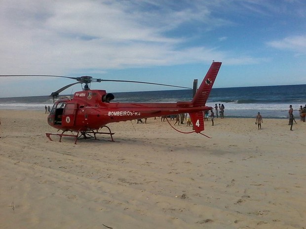 Helicóptero do Corpo de Bombeiros foi chamado para atender ocorrência (Foto: Mauro Luis/Blog Lei Seca Maricá)