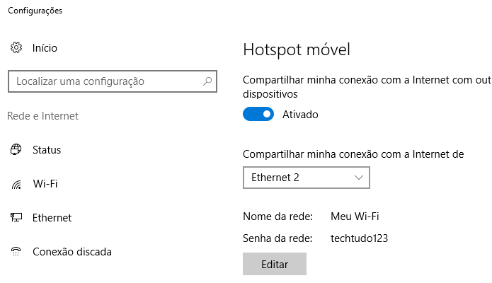 Use a internet de um modem no roteador do computador (Foto: Reprodução/Paulo Alves)