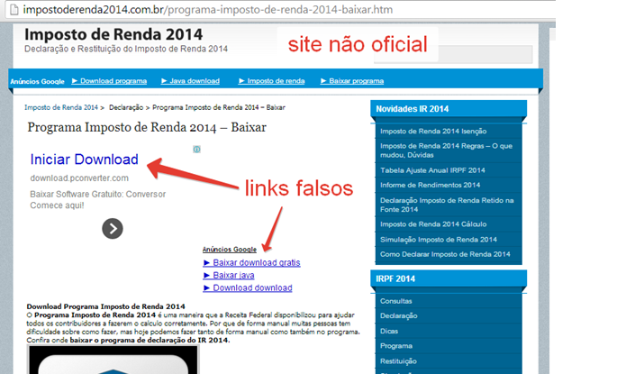 Cuidado com sites falsos (Foto: Divulgação/CAIS)