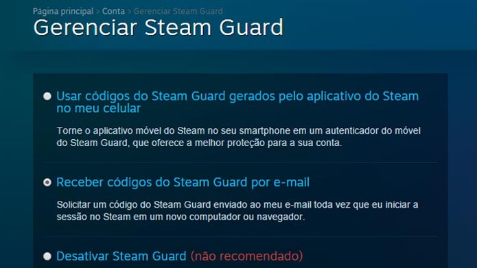 Marque a caixa para ativar o Steam Guard por email (Foto: Reprodução/Tais Carvalho)
