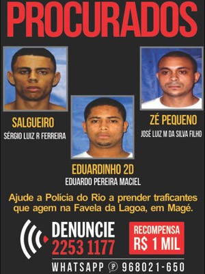 Disque-Denúncia oferece R$ 1 mil de recompensa por procurados (Foto: Divulgação)