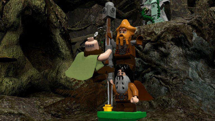 Há muitas maneiras de fazer os anões trabalharem em equipe em LEGO The Hobbit (Foto: gameinformer.com)