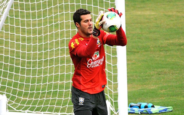 Julio César treino Seleção em São Januário (Foto: Alexandre Durão / Globoesporte.com)
