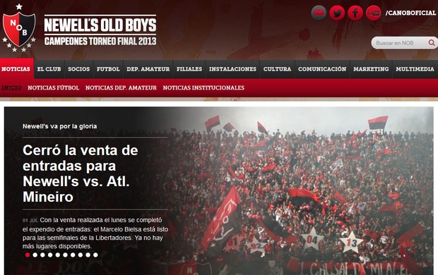 Newell&#39;s Old Boys, ingressos, Atlético-MG (Foto: Reprodução / Site Oficial do Newell&#39;s Old Boys)