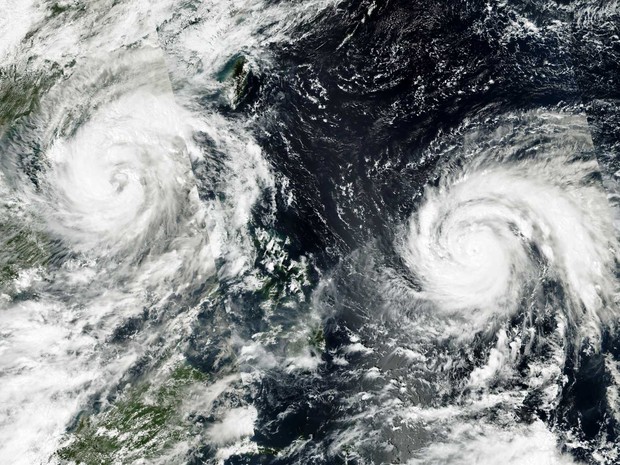 Imagem da NASA do tufão Haima (Foto: NASA / via AFP Photo)