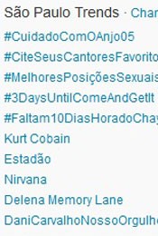 Trending Topics em SP às 17h06 (Foto: Reprodução) Trending Topics em SP às 17h06 (Foto: Reprodução)