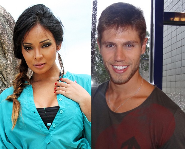 Carol Nakamura nega ficada com ex-BBB Jonas e diz que são apenas amigos (Foto: Domingão do Faustão / TV Globo)