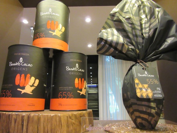 A Cacau Show lançou os ovos Bendito Cacao com teor de cacau de 55% e 65% (Foto: Marta Cavallini/G1)