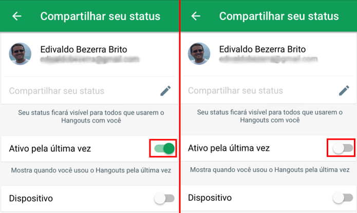 Desativando o status "Ativo pela última vez" no Hangouts para iOS (Foto: Reprodução/Edivaldo Brito) (Foto: Desativando o status "Ativo pela última vez" no Hangouts para iOS (Foto: Reprodução/Edivaldo Brito)) Desativando o status "Ativo pela última vez" no Hangouts para iOS (Foto: Reprodução/Edivaldo Brito) (Foto: Desativando o status "Ativo pela última vez" no Hangouts para iOS (Foto: Reprodução/Edivaldo Brito))