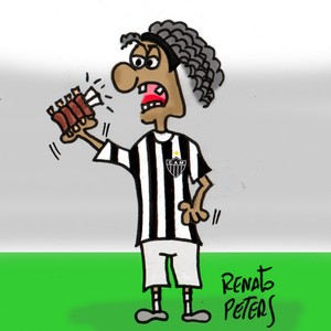 Charge Ronaldinho Gaúcho costela (Foto: Renato Peters)