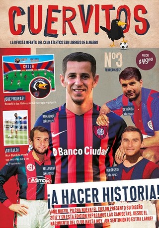 Romagnoli na capa da revista infantil do San Lorenzo (Foto: Reprodução)