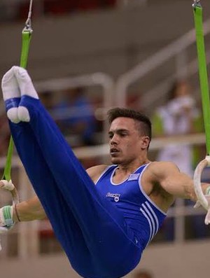 Eleftherios Petrounias no evento-teste de ginástica (Foto: Divulgação FIG) Eleftherios Petrounias no evento-teste de ginástica (Foto: Divulgação FIG)